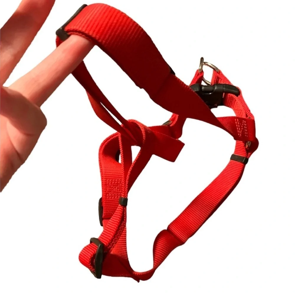 1” Medium-Large Adjustable Dog Harness in Red